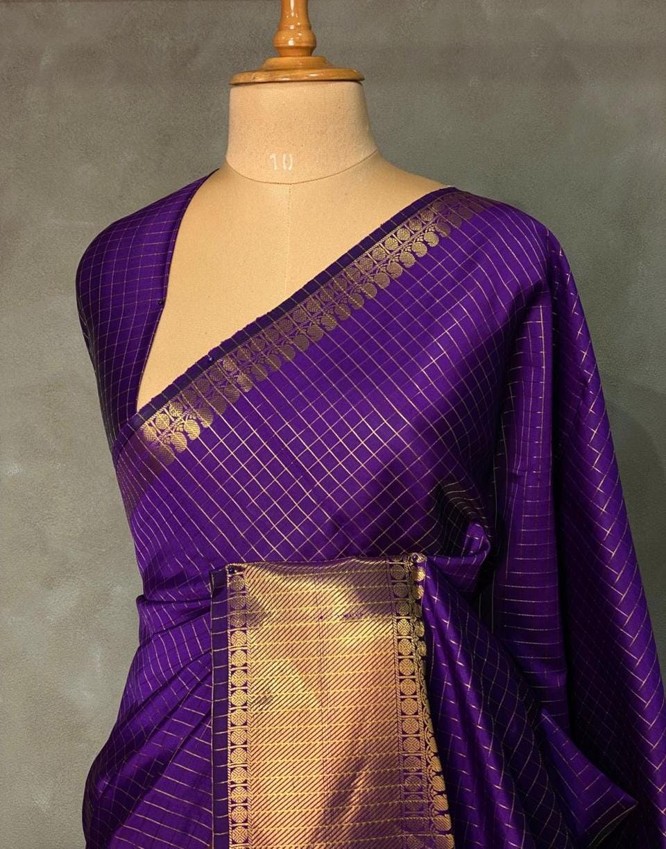 Checked saree