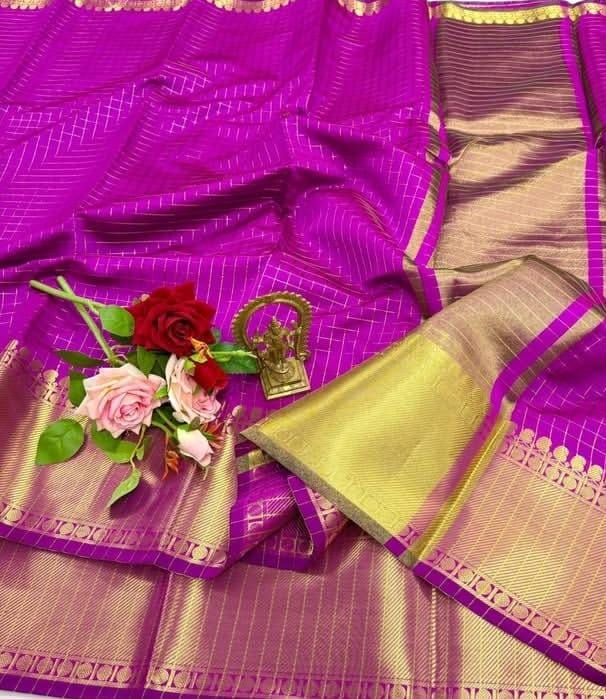 Checked saree