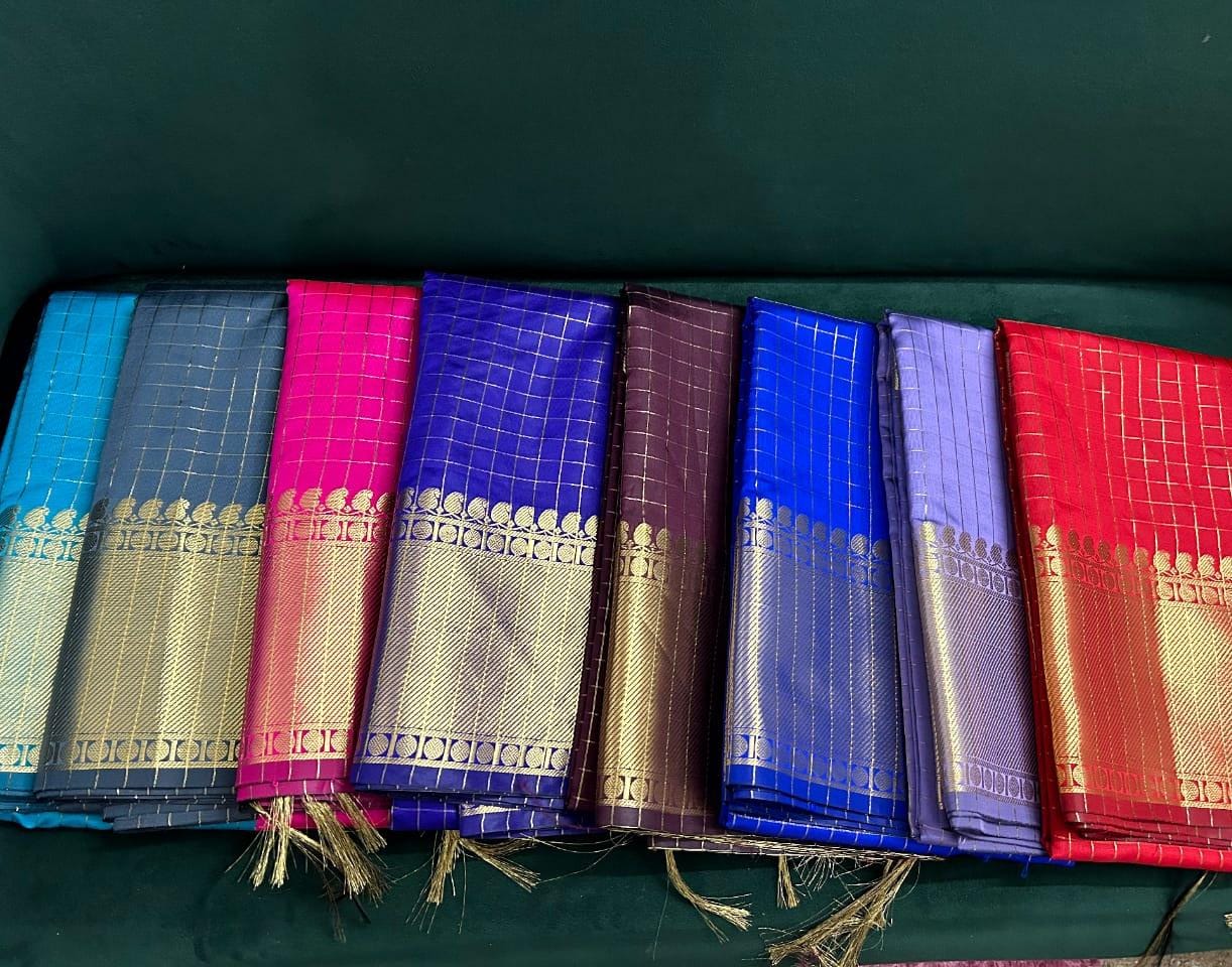 Checked saree