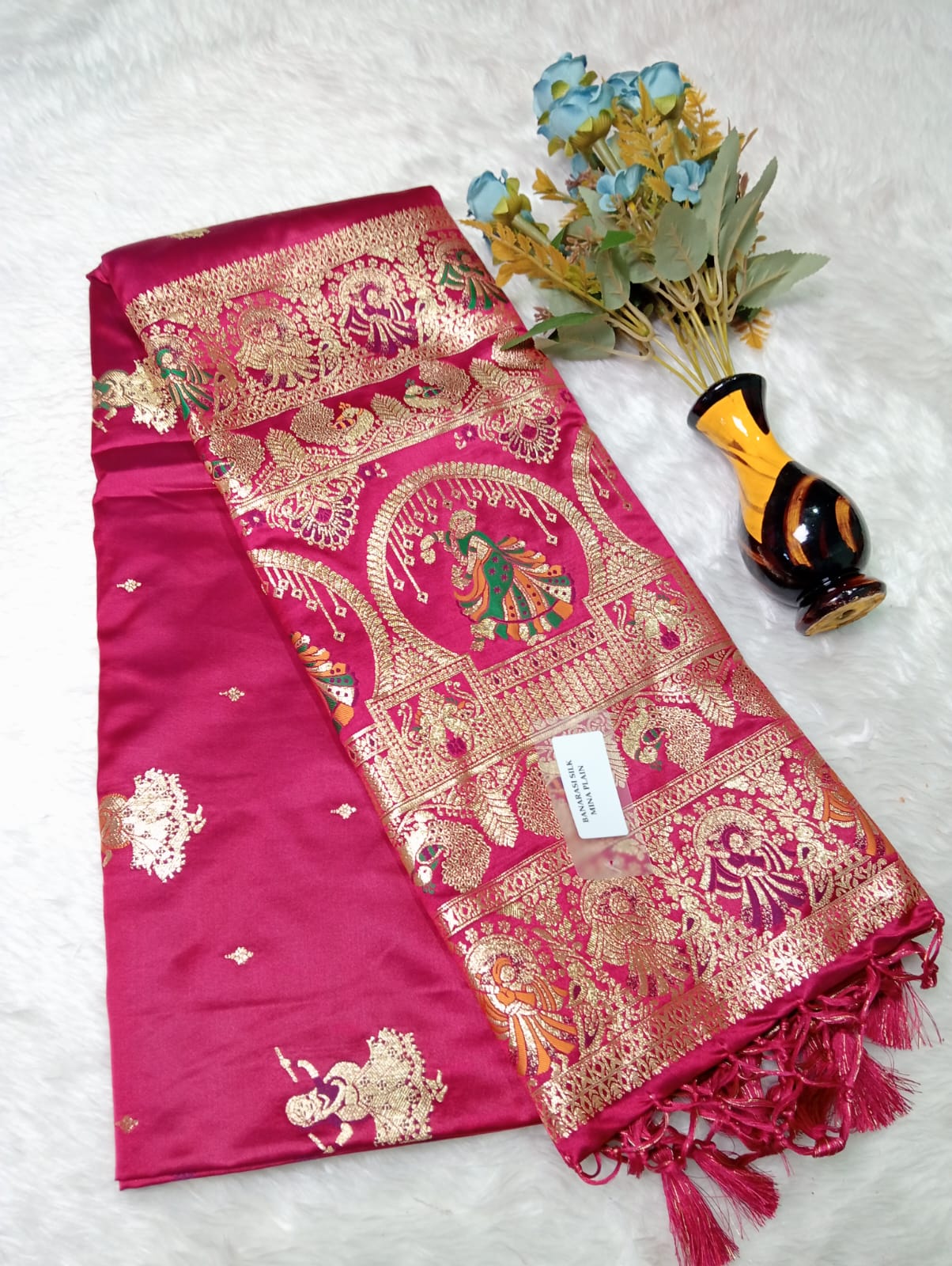 BANARASI SILK MINA PLAIN