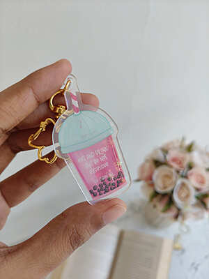 Boba Tea Holographic Acrylic Keychain