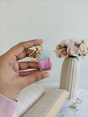 Boba Tea Holographic Acrylic Keychain