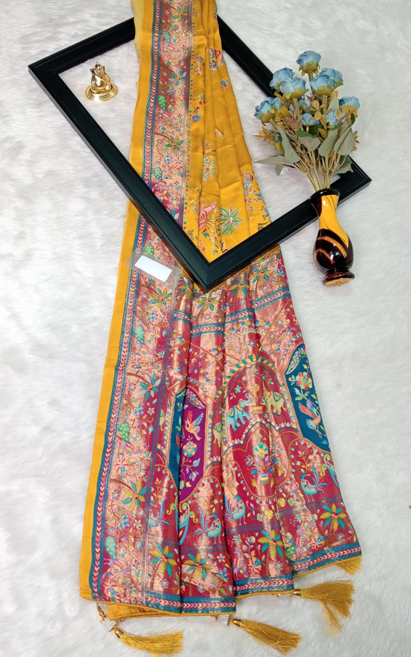 S Y GAJI SILK RANG CART PLAIN D NO 102
