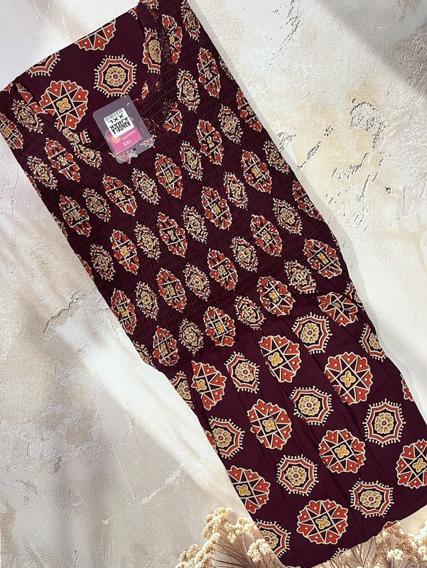 Ajrak Smoking frock Nighty #6