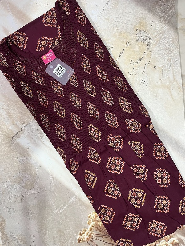 Ajrak Smoking frock Nighty #24