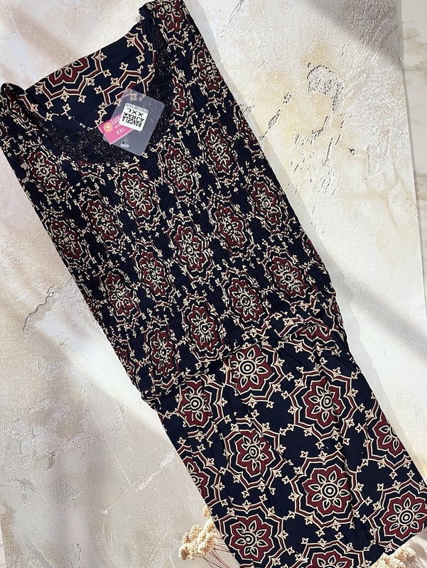 Ajrak Smoking frock Nighty #28