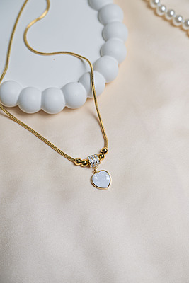 MOP Heart Glow Necklace