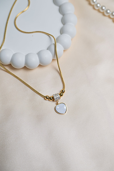 MOP Heart Glow Necklace