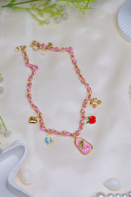 Pink Charm Necklace