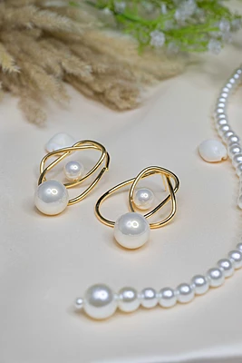 Swirl Pearl Earings