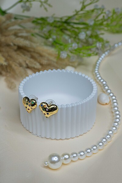 Subtle Spark Heart Studs