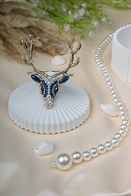 Royal Reindeer Pearl Brooch