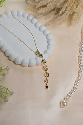 Multi-Gemstone Drop Necklace