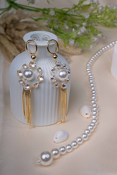 Pearl Cascade Tassel Earings