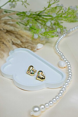 Subtle Spark Heart Studs