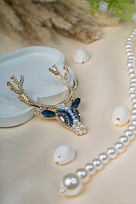 Royal Reindeer Pearl Brooch