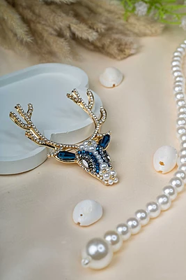 Royal Reindeer Pearl Brooch