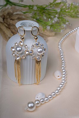 Pearl Cascade Tassel Earings