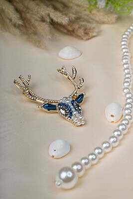 Royal Reindeer Pearl Brooch