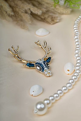 Royal Reindeer Pearl Brooch