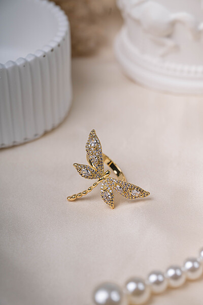 Crystal Dragonfly Ring