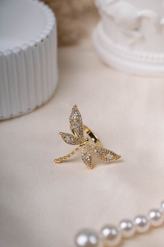 Crystal Dragonfly Ring