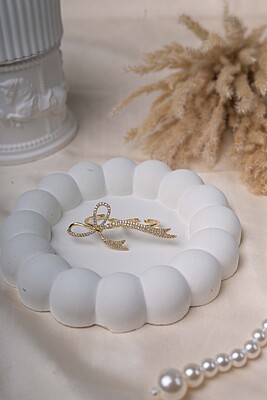 Crystal Bow Two-FInger Ring