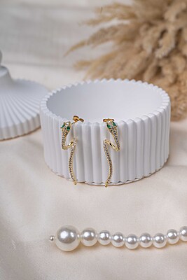 Emerald Serpent Earrings