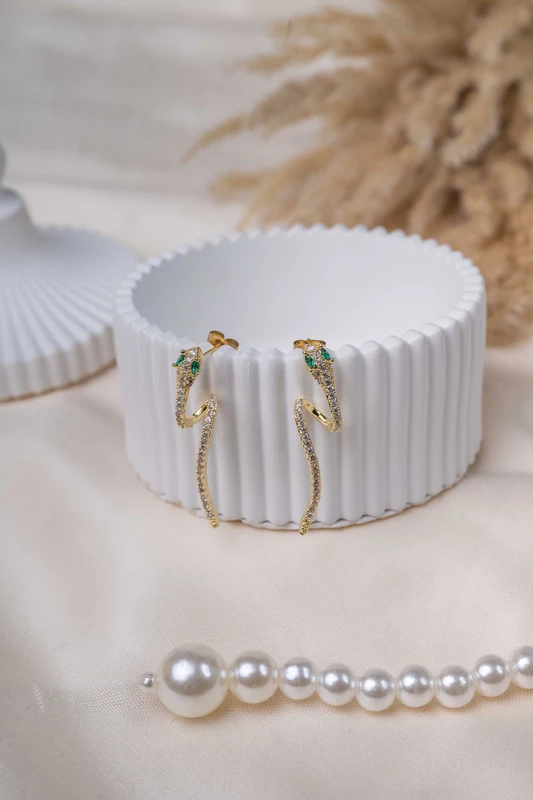 Emerald Serpent Earrings