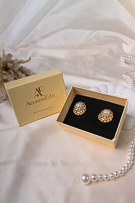 Twisted Halo Pearl Earrings