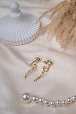 Emerald Serpent Earrings