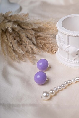 Lavender Pearl Studs