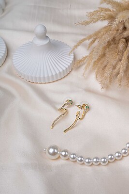 Emerald Serpent Earrings