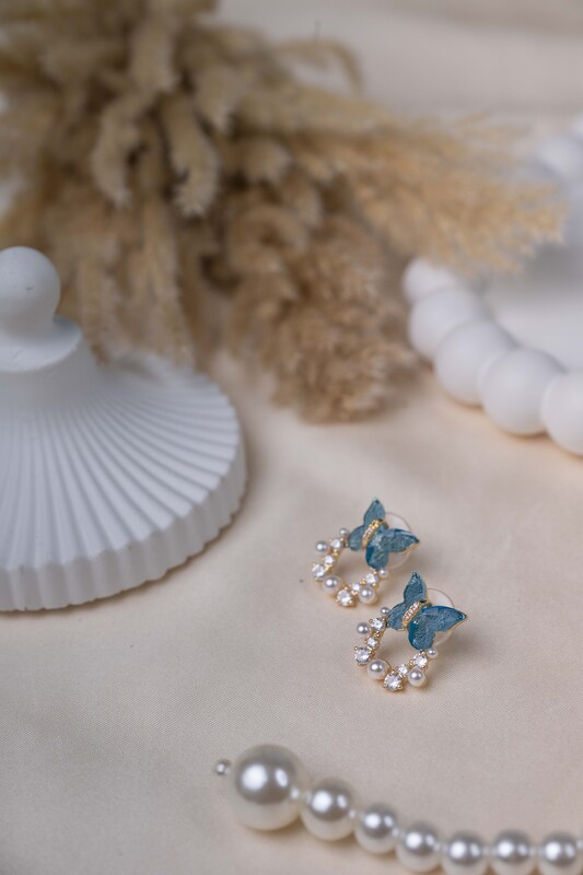 Butterfly Pearl Halo Studs