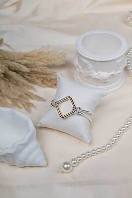 Two-Tone Square Frame Bracelet