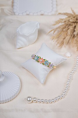 Pastel Flower Gold Bracelet