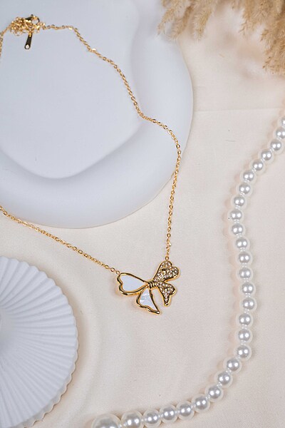 Enamel Ribbon Necklace