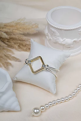 Two-Tone Square Frame Bracelet