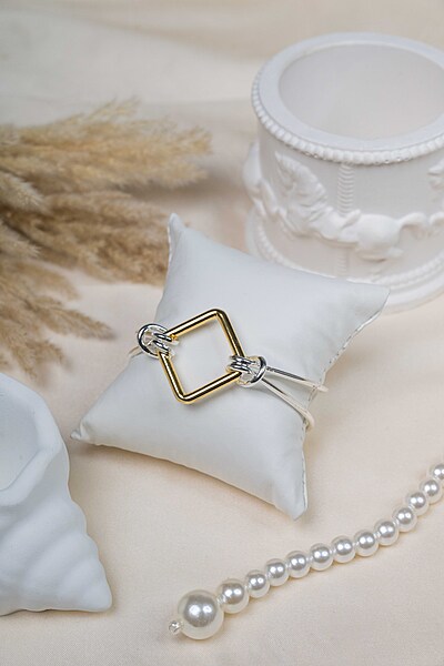 Two-Tone Square Frame Bracelet