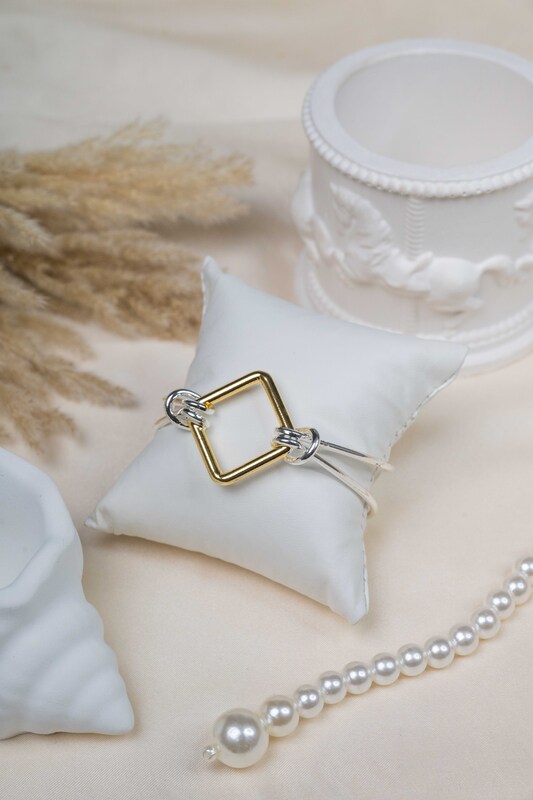 Two-Tone Square Frame Bracelet