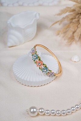 Pastel Flower Gold Bracelet