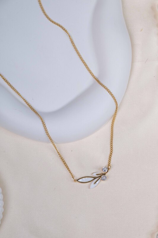 Enamel Leaf Whisper Necklace