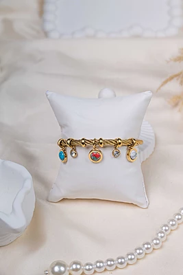 Multicolor Stone Charm Bracelet