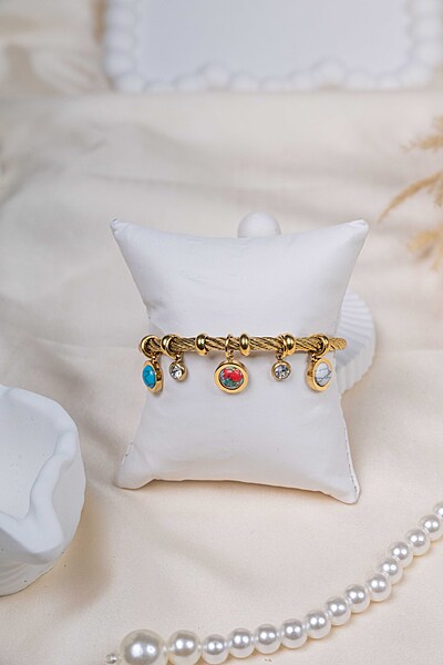 Multicolor Stone Charm Bracelet