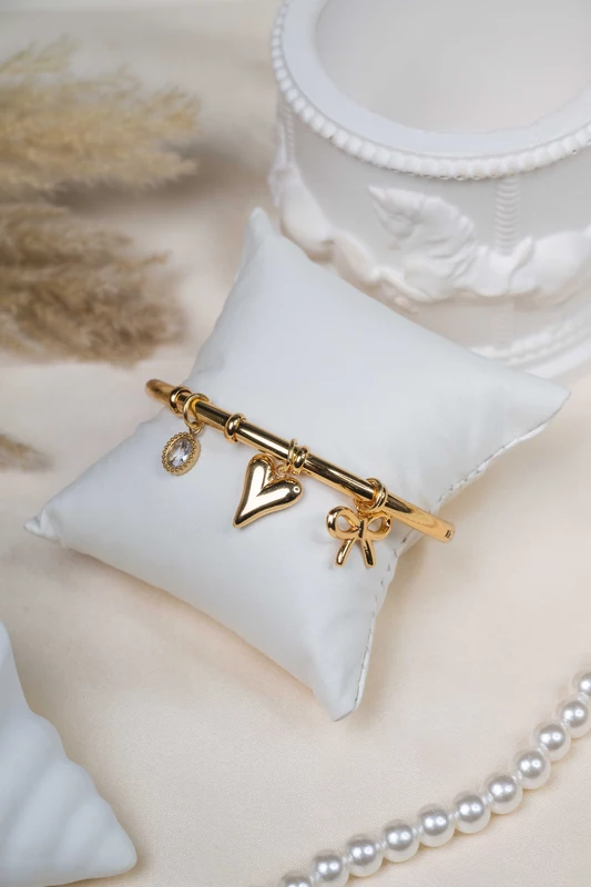 Heart & Bow Charm Bracelet