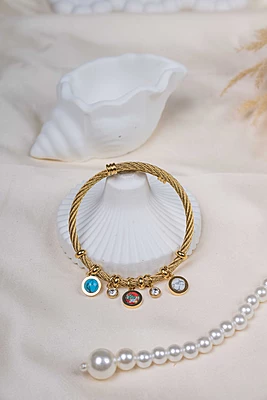 Multicolor Stone Charm Bracelet