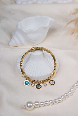 Multicolor Stone Charm Bracelet