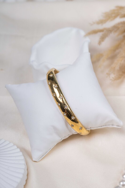 Crystal Star Gold Bangle