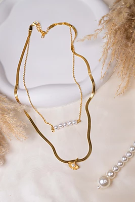 Pearl Leaf Layered Chain