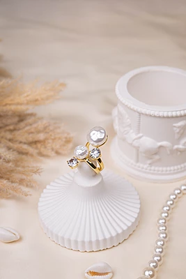 Twin Pearl Glow Ring
